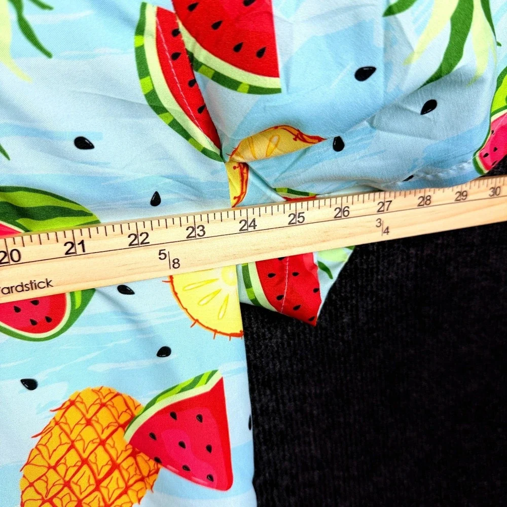 Uzzi Amphibious Gear Vintage Watermelon Pineapple Hawaiian Camp Shirt Large L